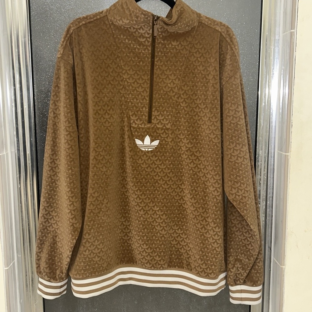 Adidas Originals adicolor 70s unisex funnel velour fleece - Picture 5 of 12